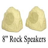 New 8 Woofers Outdoor Garden Waterproof Sandstone Rock Patio Speaker Pair 2R8B