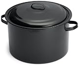 Bene Casa Enamel Stock Pot Tamale Menudo w Rack, 20Q (Blk) by MBR INDUSTRIES