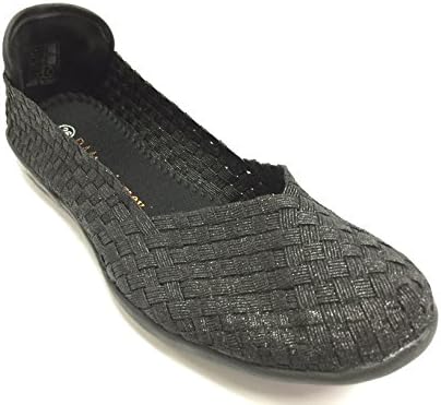 Bernie Mev Women's Catwalk Black Metallic Slip On Flats EUR 40