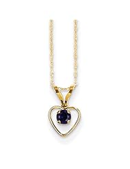 14k Maddi K 3mm Sapphire Heart Birthstone Necklace