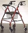 Invacare Value Four Wheel Rolling Walker Rollator Burg/Red
