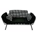 Mali Flex Futon - Black/ White Polka Dot [Pewter Frame]