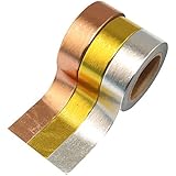 DECORA Set of 3 Japanese Gold Washi Masking Tape Collection Premium Value Pack-GOLD05