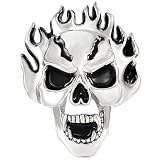 Hip Hop Wholesale - FIRE SKULL BLACK BELT BUCKLE