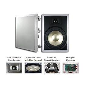 2 MA Audio MAQ-840-ALH25 Home Theater In Wall Surround Sound Speakers