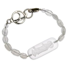Moonstone Destiny Bracelet with Quan Yin Pendant - 7 1 2 by  