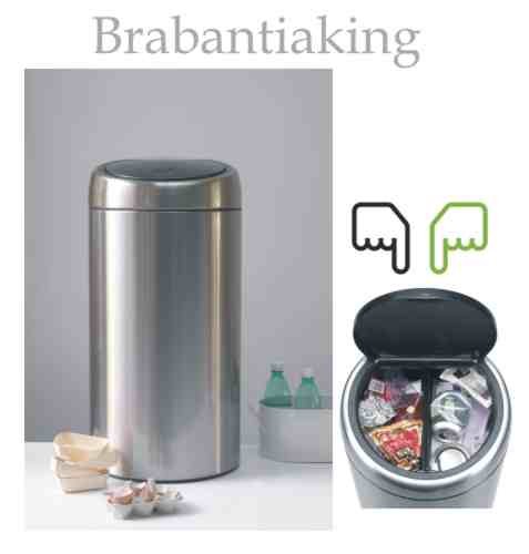 Brabantia 401060 Twin bin 20/20 L Kunststoffeins&auml;tze,brilliant steel Preisvergleich