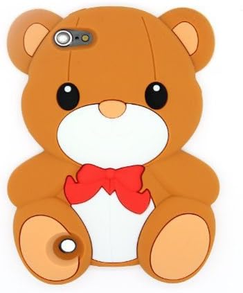 FJX 3D Teddy Bear Soft Silicone Case Cover for Apple Ipod Touch 5 Brown