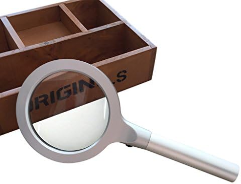 12 LED Lights Magnifying Glass 2.5X 5X 90mm Handheld Magnifier