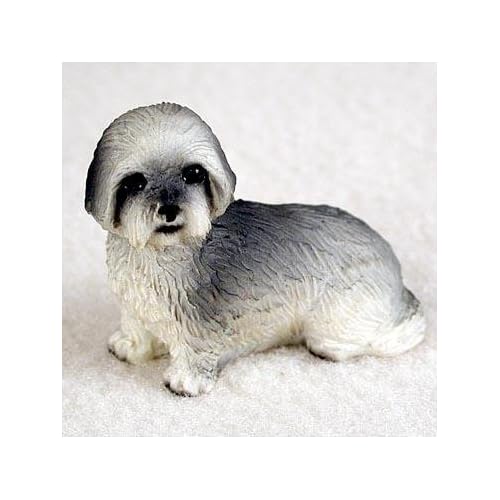 Amazon.com: Lhasa Apso Puppy Cut Miniature Dog Figurine - Gray: Home ...