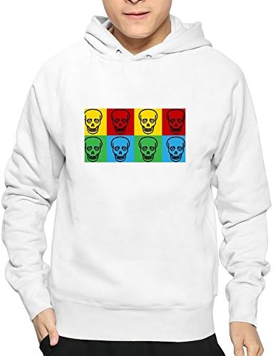 Men's White Pop Art Zombie Symbol Icons Sweater