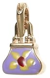 14k Yellow Gold Purple Enamel Purse Charm