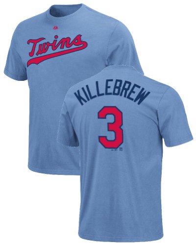 Harmon Killebrew Minnesota Twins Light Blue MLB Throwback 2 Sided Short Sleeve Tee Shirt By Majestic (XL=48)