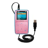 Coiled Power Hot Sync and Charge USB Data Cable w/ Tip Exchange for the Creative Zen MicroPhoto - Gomadic Brand