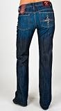 Plush Premium Denim Bootleg Crystal Eyelet Premium Denim - Medium Wash