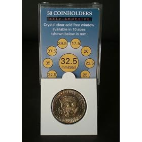 50 2x2 SelfAdhesive Cardboard Coin Holders HALF DOLLARS 50 2x2 SelfAdhesive Cardboard Coin Holders HALF DOLLARS