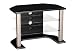 Sonax 30" wide, glass shelf, black & silver TV stand w/wire management