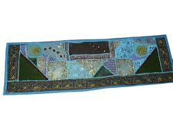 Table Runner Turquoise Green India Home Decor Tapestry Wall Hanging Art 60 X 20 Inch Free Shipping