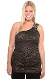 Torrid Plus Size Gold Brocade Print Jeweled One-Shoulder Top