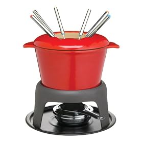 Master Class Fondue Gift Set, Cast Iron Enamelled  - Red