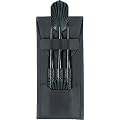 Dartpfeil Black Star, 18 Gr., Messing schwarz, in Darttasche