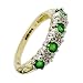 9ct Gold Ladies 203205/000/305 Diamond & Emerald Stone Set 1/2 Eternity Ring