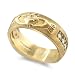 9ct Yellow Gold 20pts Diamond Set Classic Claddagh Wedding Band With Brushed Finish - Size L