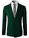 H2H Mens One Button Blazer of Contrast Color Cuff trim GREEN US M/Asia L (CMOBL014)