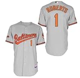 Brian Roberts Jerseys Baltimore Orioles #1 Roberts Grey Cool Base Jersey (M/48)