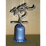 CRYSTAL ART DOLPHIN PAIR BLOWN GLASS BELL SHAPED COLLECTABLE DECOR and DESK ACCENT GIFT