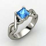Princess Blue Topaz Ring in Sterling Silver