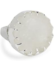 Pure Dead Brilliant "Gemstone" Large Sterling Silver Clear Druzy Ring
