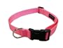 Small Pink Nylon Webbing Dog Collar: 5/8" wide, Adjusts 10-14".