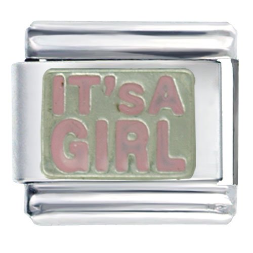 It's A Girl Italian Charms Bracelet Link