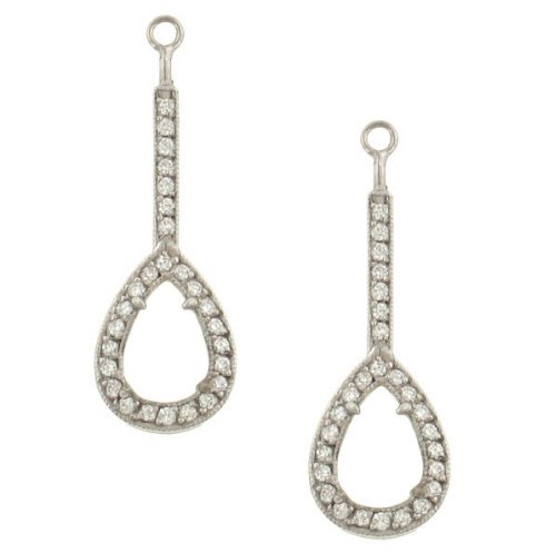 Pear Shape Pave Diamond Earring Jackets .50cttw (CZ ct