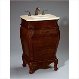 23 Vanity with Sink in Medium Brown/Red