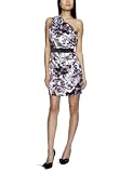 Lipsy Pleat Corsage One Shoudler Strappy Women's Dress Midnight Rose Size 12