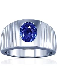 18K White Gold Oval Cut Blue Sapphire Solitaire Ring (GIA Certificate)