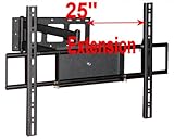 PriceLine Adjustable Tilting/Swiveling Wall Mount Bracket for LCD Plasma (Max 110Lbs, 32~50inch) - BLACK