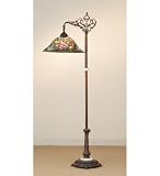 Meyda 59H Tiffany Rosebush Bridge Arm Floor Lamp