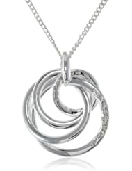 Kenneth Cole New York "Shiny Metals" Interlinked Pave Circle Pendant Necklace, 23"