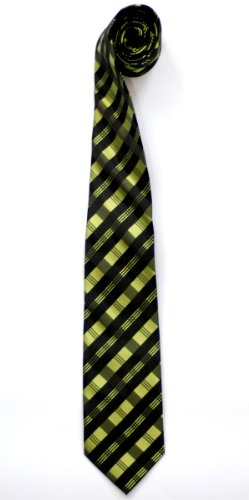 Retreez Tartan Plaid Patterns Woven Microfiber Men's Tie Necktie - 10 Colors