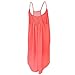 Womens Spaghetti Strap Back Howllow Out Summer Chiffon Beach Short Dress Orange Large