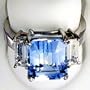 14K gold natural blue topaz with cubic zirconia 9ct total weight ring