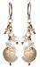 Gold Pearl & Clear Cluster Earrings