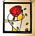 Charles Rennie Mackintosh Pink Square in Stained Glass