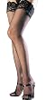 Lycra Fishnet Thigh High with Stay-Up Lace Top Stocking