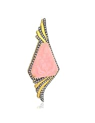 Gemstone Carved Pendant 14k Gold Silver Diamond Pave Fashion Jewelry