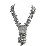 ShellPearlNecklace-FlowerDesign(Gray)