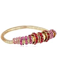 Anne Klein "Bright Idea" Gold-Tone and Multi-Color Block Bracelet, 2.38"